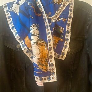 Christian Lacroix  Silk Blue and White Haute Couture design Scarf-